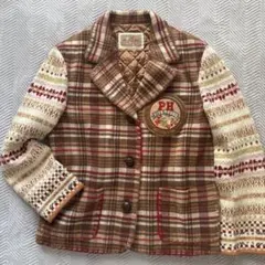 未使用タグ付 Lサイズ ピンクハウス ジャンパー ブルゾン チェック ベージュ 未使用タグ付 Lサイズ ピンクハウス ジャンパー ブルゾン