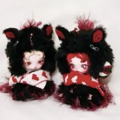 「92番」 ポップマート スカルパンダ ぬいぐるみ 新年限定 着せ替え服