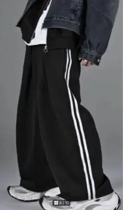 ADRER line track wide slacks ワイドジャージパンツ