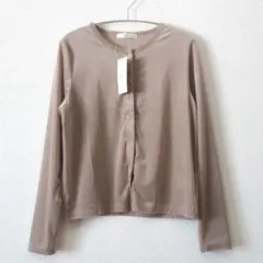 新品タグ付✨Idnès イドネス ベロア ノーカラー カーディガン ベージュ M