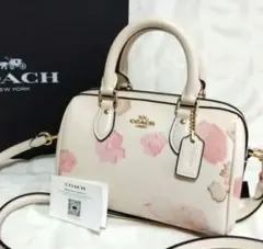 COACH ショルダーバッグ ミニ ローアン クロスボディ フローラル レザー