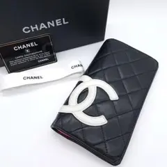 CHANEL シャネル カンボンライン 二つ折 長財布 キルティング