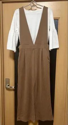 ショコラフィネローブ サロペット ブラウン Tシャツ セット