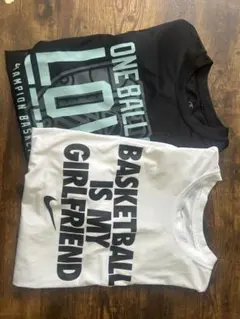 NIKE champion バスケット Tシャツ ジュニア　 M 白黒　ミニバス