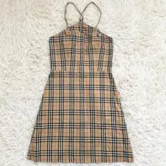 極美品 バーバリーブルーレーベル キャミワンピース ノバチェック 38 M