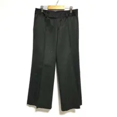 ALPHA CUBIC ストライプ ダークグレー　ワイドパンツ　2 ウール