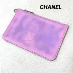 美品✨CHANEL コインケース　ココマーク　レザー　ピンク　パープル