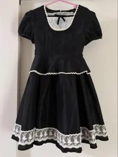 キャサリンコテージ　120cm パフスリーブワンピース 発表会 演奏会　黒 白