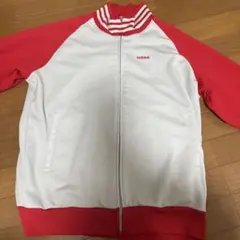 adidas グレー/レッド ジャージ Lサイズ ビンテージ