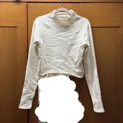 ZARA ハイネック リブニット 長袖 ホワイト L