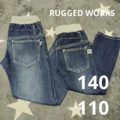 タイムセール！ブルーデニム ジーンズ 140 110 RUGGED WORKSのサムネイル