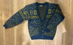 ヴィンテージ調 ブルー カーディガン