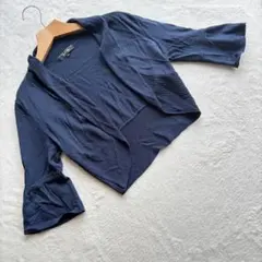 良品 DEAR FLURA 【M】紺 カーディガン ボレロ レーヨン 春夏のサムネイル