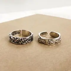 シルバー925 メキシカンジュエリー インディアン ヴィンテージリング2点セット