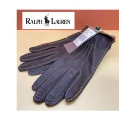 タグ付き未使用ラルフローレン 手袋 本革 レザーグローブ 茶色　レディースM