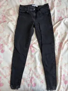 ♡y2k ZARA ザラベーシック黒スキニー リングEUR34 ダークコア 地雷