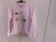 ケーキ刺繍 ピンク 長袖トレーナー（メゾピアノ）