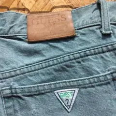 90s　USA製 GUESS ジョルジュマルシアーノ ジーンズ　W34　グリーンのサムネイル