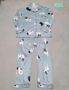 レディース　パジャマ 水色　犬柄　XXL