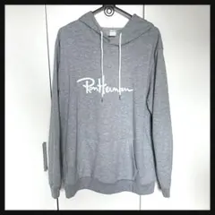 グレーロゴパーカー　ユニセックス　オーバーサイズ