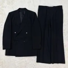 【美品】vintage ダブルブレスト セットアップ スーツ ブラック 日本製