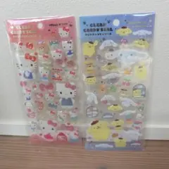 クリアキャンディシール　ハローキティ　シナモンロール　ポムポムプリン　クロミ