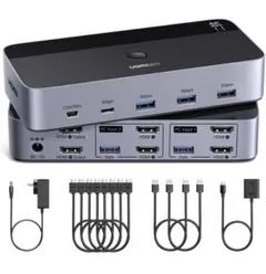UGREEN HDMI KVM切替器 4K@60Hz 2モニタ2コンピュータ