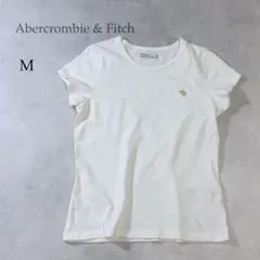 アバクロンビー&フィッチ Tシャツ 半袖 ホワイト 刺繍ロゴ M