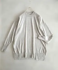 無印良品　MUJI ゆったり　薄手ウール素材ニットトップス　ベージュ　M