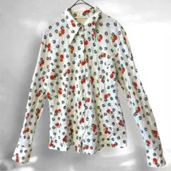 一点もの✨花柄　長袖　シャツ　ブラウス　海外古着　トップス　カジュアル　レトロ