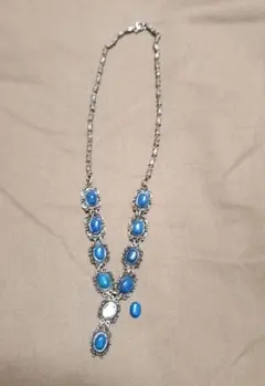 【ワケあり★低価格】青いストーン付きネックレス