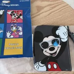 ディズニーリゾート　ミッキーマウス ポーチ 黒 サングラス付き