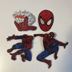 スパイダーマン 刺繍ワッペン 4個セット