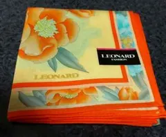 【LEONARD】レオナール　黄色　オレンジ　大判ハンカチのサムネイル