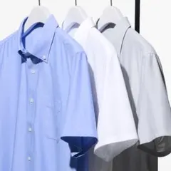 UNIQLO ドライノンアイロンジャージーシャツ/ボタンダウン　半袖ワイシャツ