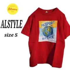 ALSTYLE ショートスリーブ プリントTシャツ 半袖 赤 メンズ S