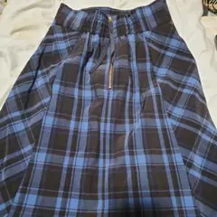 POPE PICNIC 青と黒のチェック柄ロングスカート