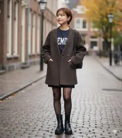 美品✨ジャーナルスタンダードレリューム　ウールモヘヤミックスノーカラージャケット