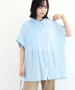 【新品】グリーンパークス　タック入りオーバーサイズシャツ　今期新作　夏　涼しいのサムネイル