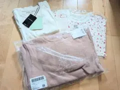 【未使用】110　綿100%長袖パーカー、半袖Tシャツ＆オーガニックT（おまけ）