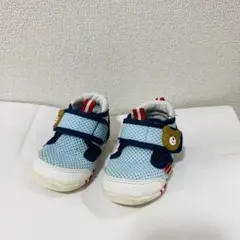 ミキハウス　水色メッシュベビーサンダル