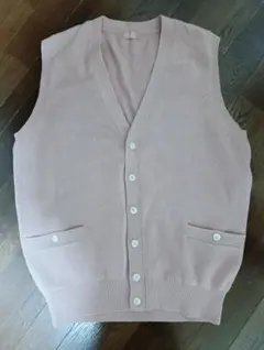 美品　パパス　ニットベスト　ピンク