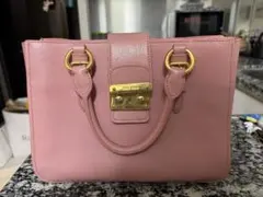 miu miu ピンク レザー ハンドバッグ