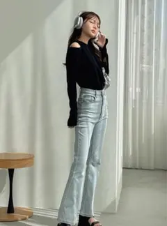 【GRL】ライトブルーブーツカットデニム