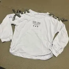 ライトパープル 長袖カットソー リボン付き