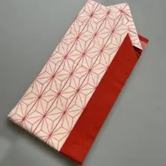 【新品未使用】赤・白 幾何学模様 半幅帯