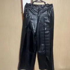 seyto ブラック レザーパンツ