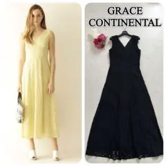 グレースコンチネンタル　パッチレースロングワンピース　38