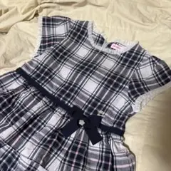ミキハウス チェック フリル ワンピース 120