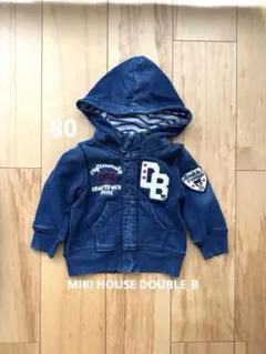 MIKI HOUSE DOUBLE_B パーカー 上着 デニム風 くま ダブルB